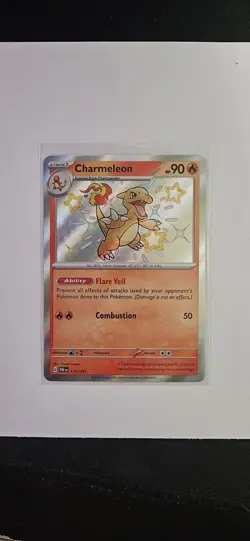 Pokemon TCG Charmeleon 110/091 SV: Paldean Fates Shiny Rare Holo Card 90 HP - Image 1