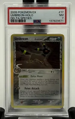 Umbreon 17/113 Holo EX Delta Species PSA 7 2005 Rare Pokemon Card - Image 1