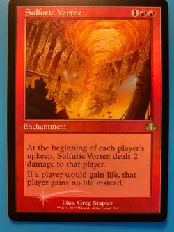 MTG 1x FOIL RETRO Sulfuric Vortex 332 Dominaria Remastered Magic Gathering x1 NM - Image 1