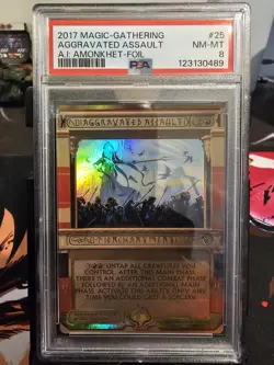 2017 MAGIC THE GATHERING AGGRAVATED ASSAULT AMONKHET INVOCATIONS PSA GRADED 8 - Image 1
