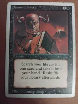 Demonic Tutor - Revised Edition - Moderately Played - MTG Magic the Gathering - Image 1