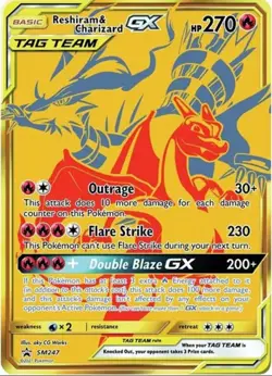 Pokemon 2019 Sun & Moon Black Star Promos Reshiram Charizard GX TAG TEAM #SM247 - Image 1