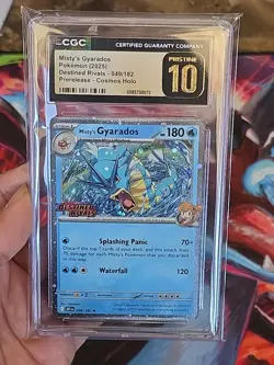 CGC Pristine 10 Misty's Gyarados Prerelease Destined Rivals 2025 Pokemon #049 - Image 3