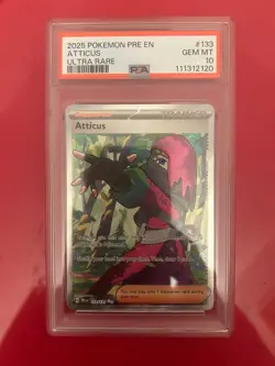 PSA 10 2025 Pokemon PRE EN Atticus Ultra Rare #133 GEM MINT Slab - Image 1