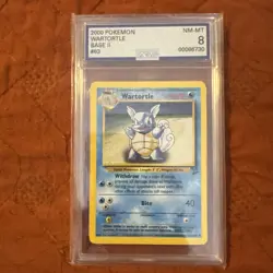 2000 POKEMON BASE SET 2 WARTORTLE #63 AGS 8 FRESHLY GRADED-RARE! - Image 1