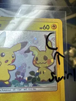 🌀Pokemon Pikachu SM162 Cosmos Holo Insane HD GALAXY SWIRL RARE🌀 - Image 2
