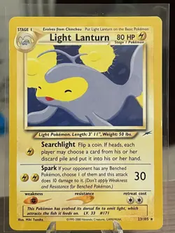Pokemon Light Lanturn 23/105 Neo Destiny Unlimited Rare LP - Image 1