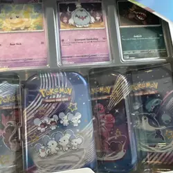 Pokemon Scarlet & Violet Paldean Fates 5 Mini Tins w/ 4 Promos Costco Bundle - Image 4