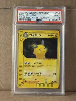 2002 Pokemon RAICHU #035/088 Split Earth 1st Edition Cosmos Holo Rare PSA 9 - Image 1
