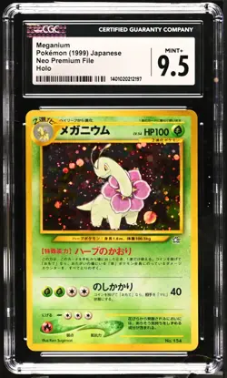 Pokemon Meganium #154 (1999) HOLO Japanese Neo Premium File GRADED CGC 9.5 - Image 1