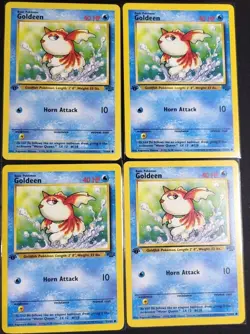(4X) Pokemon 1st Edition Jungle Goldeen 53/64 Regular NM-LP - Image 1