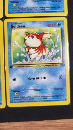 (4X) Pokemon 1st Edition Jungle Goldeen 53/64 Regular NM-LP - Image 5