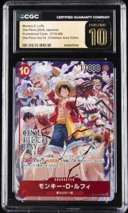 2024 ONE PIECE JPN #ST10-006 MONKEY D. LUFFY CGC 10 PERFECT - Image 1