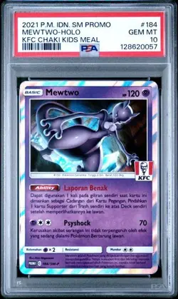 Pokemon Mewtwo 184/SM-P KFC Kentucky Fried Chicken Promo Card PSA 10 - Image 1