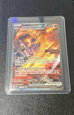 Team Rocket's Moltres ex 229/182 Full Art Destined Rivals Stamp Pokemon Card NM - Image 2