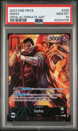 One Piece Card Game TCG OP04-020 Issho Alt Art Leader PSA 10 - Image 1
