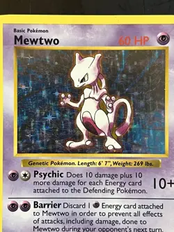 Pokemon TCG Mewtwo Base Set (Shadowless) Holo Rare Card 10/102 - Image 2