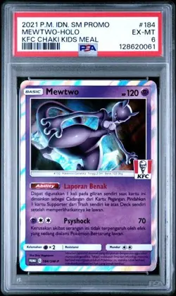 Pokemon Mewtwo 184/SM-P KFC Kentucky Fried Chicken Promo Card PSA 6 - Image 1