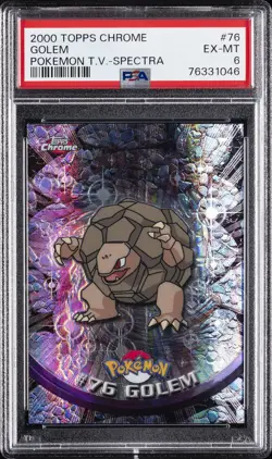2000 TOPPS CHROME POKEMON T.V. SPECTRA #76 GOLEM PSA 6 - Image 1