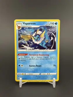 Vaporeon Cosmos Holo w/ HD Galaxy Swirl Vivid Voltage 030/185 Pokemon TCG NM - Image 2