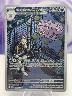 Team Rocket's Weezing 199/182 Illustration Rare Destined Rivals Pokemon NM - Image 1