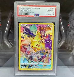Pikachu 160/159 Secret Rare Pokemon swsh:Crown Zenith PSA 10 - Image 1