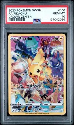 Pikachu 160/159 Secret Rare Pokemon swsh:Crown Zenith PSA 10 - Image 3