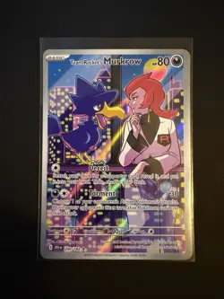 Pokemon TCG Destined Rivals Team Rockets Murkrow 200 /182 Full Art Near Mint - Image 1