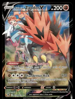 Pokemon Cards Galarian Zapdos V TG19/TG30 Astral Radiance SWSH Holo NM - Image 1