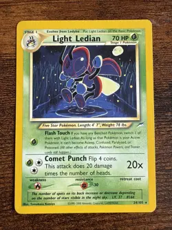 Pokemon TCG Light Ledian Neo Destiny Card 24/105 Unlimited Rare + Ledyba 71/105 - Image 2