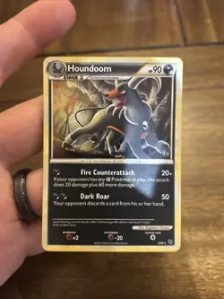 Pokemon TCG Houndoom 5/90 HGSS Undaunted Holo Rare Card Vintage Foil Old School - Image 1