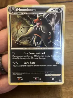 Pokemon TCG Houndoom 5/90 HGSS Undaunted Holo Rare Card Vintage Foil Old School - Image 5