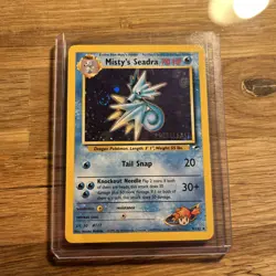 Pokemon TCG Misty's Seadra Prerelease Holo Card 9/132 Mint Condition - Image 1