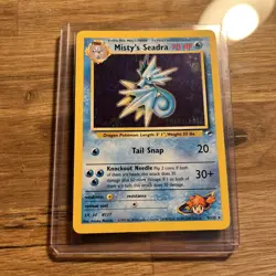 Pokemon TCG Misty's Seadra Prerelease Holo Card 9/132 Mint Condition - Image 3