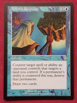 Magic The Gathering INVASION TEFERI'S RESPONSE blue card MTG - Image 1