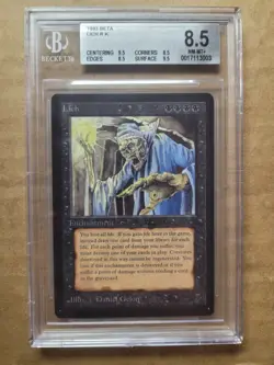 Lich Beta NM-Mint+ Reserved List Rare Vintage MTG Magic Graded 8.5 Beckett Card - Image 1