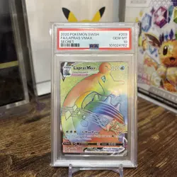 PSA 10 Lapras Vmax 203/202 Sword and Shield Base Holo Graded Pokemon Card - Image 1