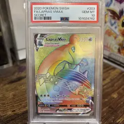 PSA 10 Lapras Vmax 203/202 Sword and Shield Base Holo Graded Pokemon Card - Image 2