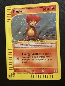 Magby 017/165 Expedition Base Set Holo Pokemon Card LP Rare Set! WOTC - Image 2