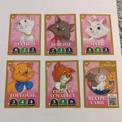 6 X Morrisons Disney Christmas Party 2025 Cards- Aristocats 91/92/93/94/95/96 - Image 1