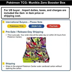[POKEMON CENTER ORIGINAL CARDBOARD] MEGA Munikis Zero Booster Box M3 Shrink - Image 1