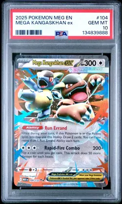 PSA 10 - Mega Kangaskhan ex 104/132 Double Rare Pokemon Mega Evolution Base Set - Image 1