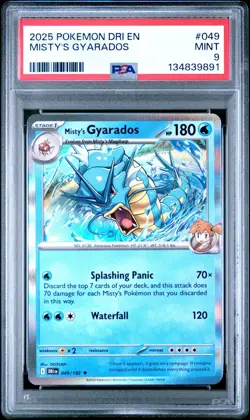 PSA 9 - Misty's Gyarados 049/182 Holo Rare - Pokemon Destined Rivals Gem Mint - Image 1