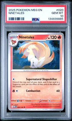 PSA 10 - Ninetales 020/132 Uncommon - Pokemon Mega Evolution Base Set - Image 1