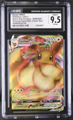 CGC 9.5 ERROR Eevee VMAX SWSH087 Shining Fates ETB Promo Pokemon Additional Ink - Image 1