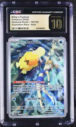CGC 10 Pristine Mistys Psyduck 193/182 Illustration Rare Pokemon Destined Rivals - Image 1
