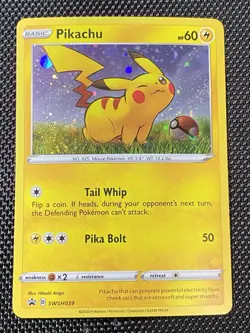 Pokemon Pikachu SWSH039 Swirl Black Star Cosmos Holo Promo (NM) - Image 1