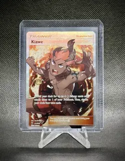 2017 Pokemon Kiawe 144/147 Burning Shadows Full Art Supporter Holo - Image 1