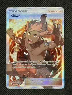 2017 Pokemon Kiawe 144/147 Burning Shadows Full Art Supporter Holo - Image 2