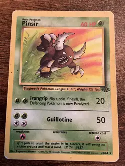 Pokemon TCG Pinsir 25/64 Non-Holo Rare Jungle Moderately Played - Image 1